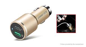 Dual USB (2.4A+QC3.0) Car Charger UGREEN CD130( 30514) GOLD GK